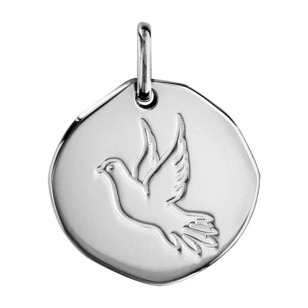 Pendentif Argent 925 Galet Colombe