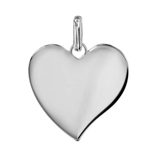 Pendentif Argent 925 Coeur Moyen Modèle Option Gravure