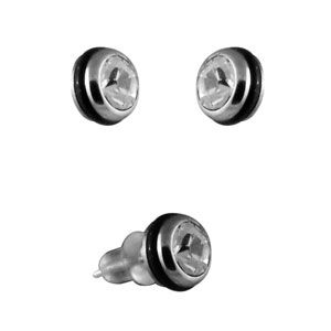 Boucles d'oreilles Acier 316 L et Zirconium Rond Blanc