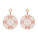 Boucles d'oreilles Acier 316 L Rond Filigrané Rosé