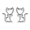 Boucles d'oreilles Acier 316 L Chat Ajouré