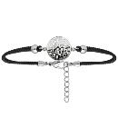 Bracelet Acier 316 L Rond avec Nacre Résine Noire et Blanche