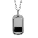 Collier Acier 316 L Pendentif Rectangulaire Motif Rectangle