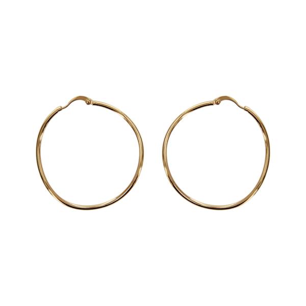 Créoles Plaqué Or Ondulées Fil 2 mm Diam. 45 mm