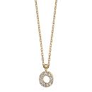 Collier Plaqué Or Pendentif Pierre Zirconium Lettre O