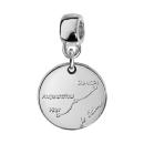 Charms Argent 925 Suspendu Rond Courbe d'Amour