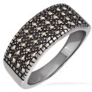 Bague Acier 316 L et Marcasite 