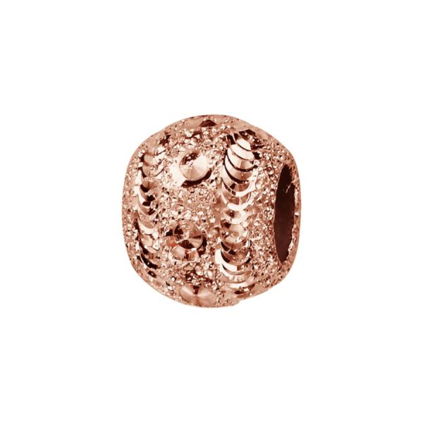 Charms Argent 925 Boule Diamanté Givré Dorure Rose