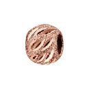 Charms Argent 925 Boule Ciselé Diamanté Ajouré Dorure Rose