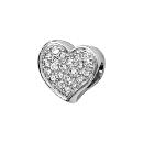 Charms Argent 925 Coeur Zirconium Blanc Recto Verso