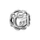 Charms Argent 925 Ajouré Boule Feuilles