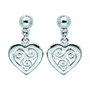 Boucles d'oreilles Argent 925 Coeur Triskel