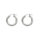 Boucles d'oreilles Argent 925 Créole Tube 4 mm Diam. 23 mm