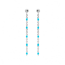 Boucles d'oreilles Tige Argent 925 Olives Résine Turquoise