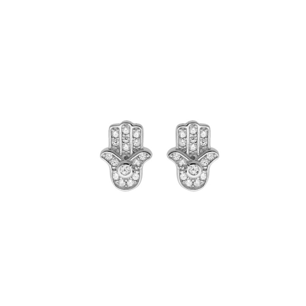 Boucles d'oreilles Argent 925 Main de Fatma Zirconium