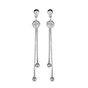 Boucles d'oreilles Argent 925 et Zirconium Double Serpentin