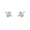Boucles d'oreilles Argent 925 et Zirconium Rond Serpentin