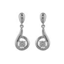 Boucles d'oreilles Argent 925 Pendante Zirconium Blanc