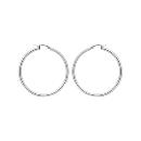 Boucles d'oreilles Argent 925 Rhodié Créole Tube 3 mm Diam. 30 mm