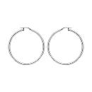 Boucles d'oreilles Argent 925 Rhodié Créole Tube 3 mm Diam. 35 mm