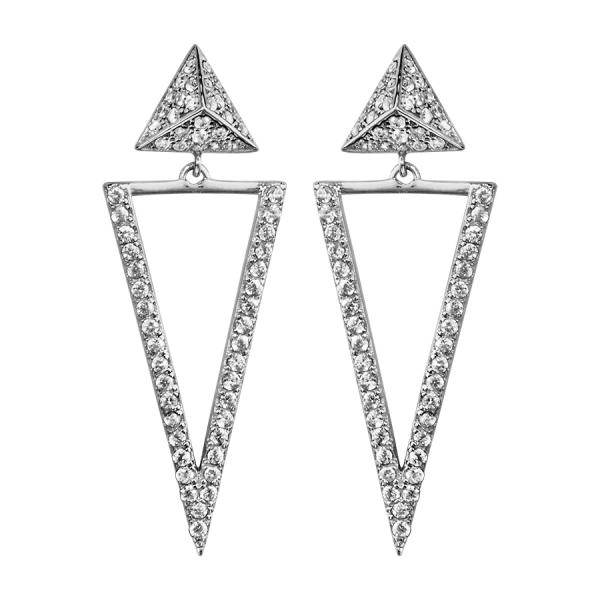 Boucles d'oreilles Argent 925 Triangle avec Zirconium Sertis