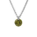 Collier Argent 925 Pierre Synthese Verte 