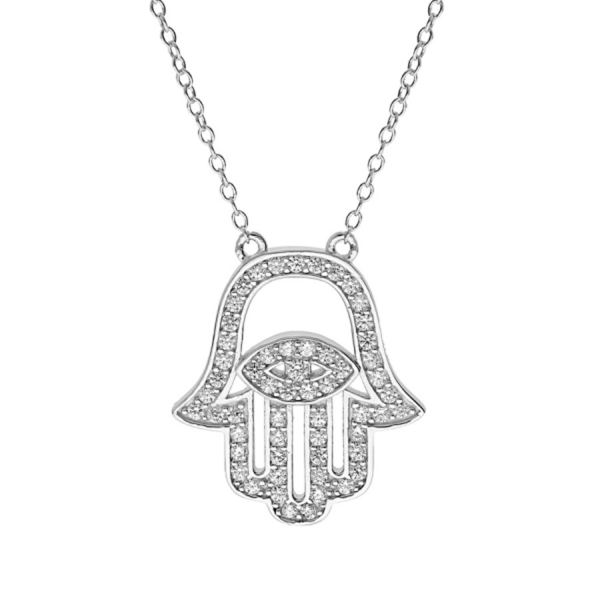 Collier Argent 925 Main de Fatma Zirconium