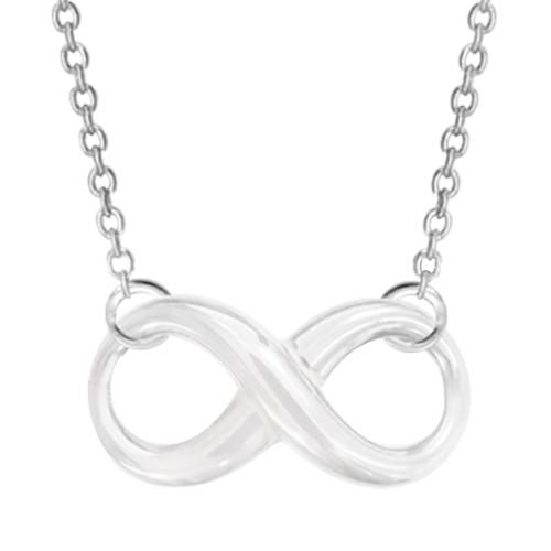 Collier Argent 925 Céramique Blanche Pendentif Infini