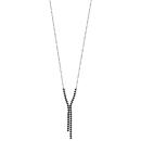 Collier Argent 925 Pendentif Double Rangs Multi Pierres Zirconium Sertis Noir