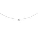 Collier Argent 925 et Zirconium Blanc Solitaire 3 mm Fil Nylon