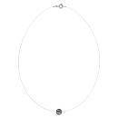 Collier Argent 925 Fil Nylon Perle d'imitation Grise 8 mm 42 cm