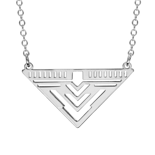 Collier Argent 925 Pendentif Triangle Motifs Découpés