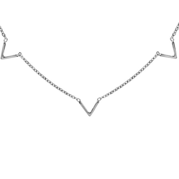 Collier Argent 925 5 Motif V