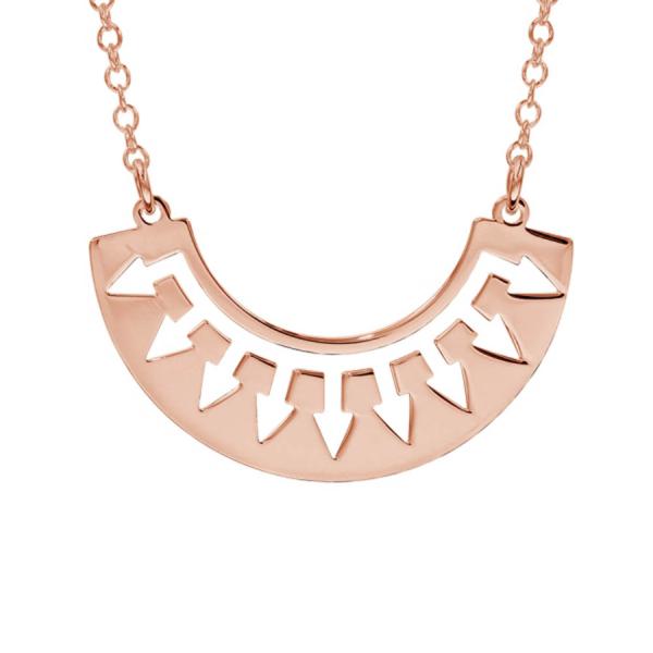 Collier Argent 925 Dorure Rose Motifs Découpés