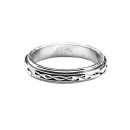 Bague Alliance Argent 925 Anti-Stress Motifs Croisés 4 mm