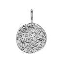 Pendentif Argent 925 Martelé Zodiaque Lion