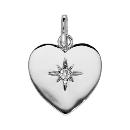 Pendentif Argent 925 Coeur Lisse Etoile Zirconium  