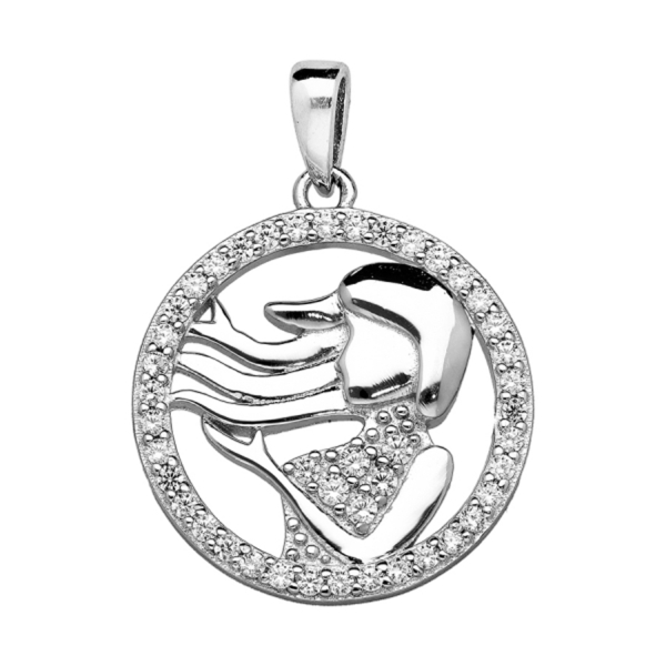 Pendentif Argent 925 Zodiaque Vierge Zirconium 