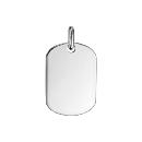 Pendentif Argent 925 Plaque GI Petit Modèle Pans Arrondis Option Gravure