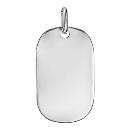 Pendentif Argent 925 Plaque GI Grand Modèle Pans Arrondis Option Gravure