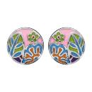Boucles d'oreilles Acier 316 L Rond Motifs Colorés