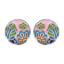 Boucles d'oreilles Acier 316 L Rond Motifs Colorés