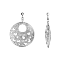 Boucles d'oreilles Acier 316 L Rond Bombé Motifs Coeurs