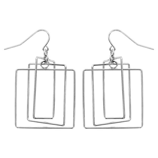 Boucles d'oreilles Acier 316 L Crochet Multi Carré