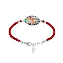 Bracelet Acier 316 L Feuille Résine Multicolore avec Nacre