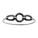 Bracelet Acier 316 L Rigide Motifs Céramique Noire Diam. 62 mm