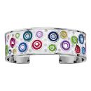 Bracelet Acier 316 L avec Nacre Motif Rond Résine Multicolore