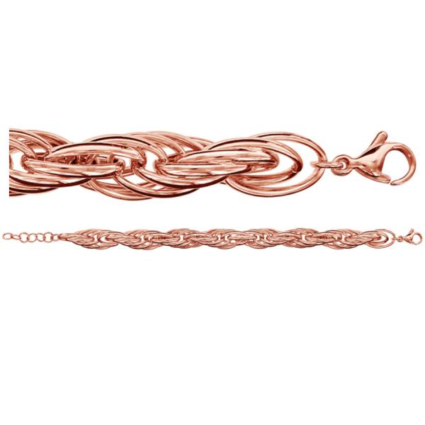 Bracelet Acier 316 L Rose Mailles Entrelacées