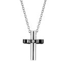 Collier Acier 316 L Pendentif Croix avec Zirconium Blanc