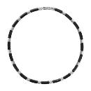 Collier Acier 316 L Céramique Noire et Zirconium Double Fermoir